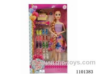 11.5 inches 9 joints Barbie doll bag and shoe strip set