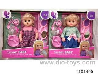 14 inch IC doll with tableware, jewelry set --