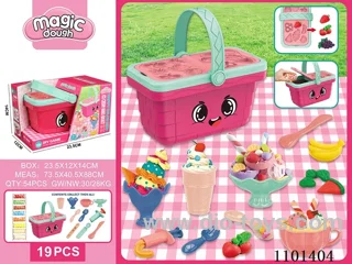 Colored clay ice cream picnic basket