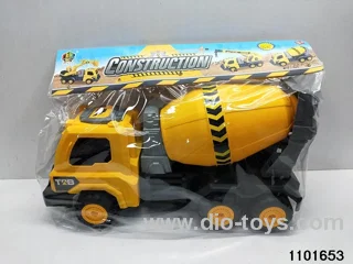 Skidding construction vehicle in poly bag header