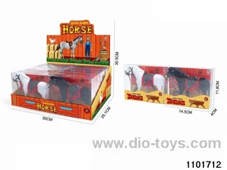 12pcs Velvet horse doll in display box