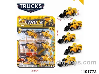 Skidding construction vehicle in Blister card