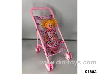 Baby stroller with doll in pe bag with header