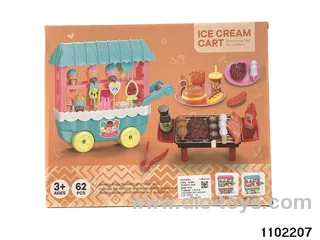Ice cream trolley + barbecue grill in color box