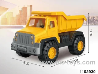 Skidding construction vehicle in PP bag with header