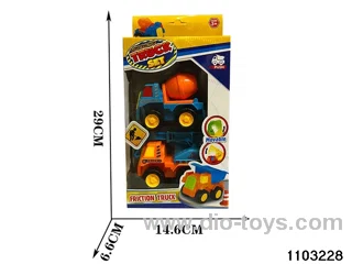 2pcs Inertial Engineering Vehicle in window box