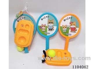 Rebound tennis racquet + tennis ball + base