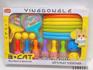 Bowling + racquet + Hula hoop sports set