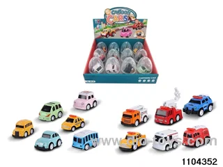 Q version pull back alloy car in display box