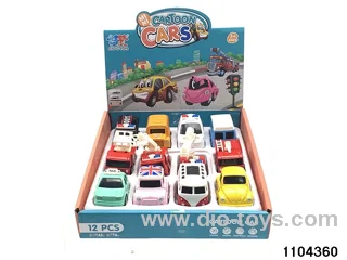 Q version alloy pull back car in display box