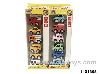 Q version alloy pull back car in window box
