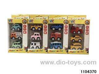 Q version alloy pull back car in window box