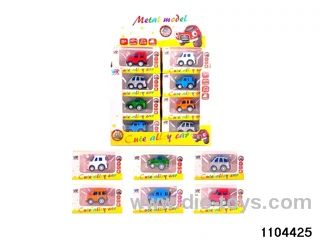 Q version alloy pull back car in display box