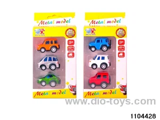 Q version alloy pull back car in window box