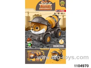 sliding engineering vehicles in window box