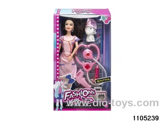 11.5 inch 9 jointed doll set in window box
