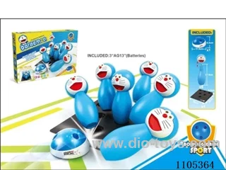 Tinker Bell Cat bowling with slant table