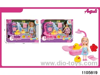 4.5 inch doll set in window box