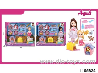 4.5 inch doll set in window box