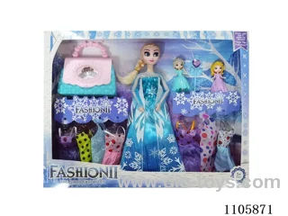 11 "solid frozen12 articulated Frozen Princess with multiple accessories window box