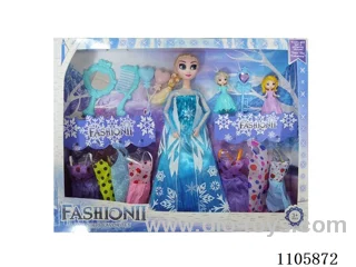 11 "solid frozen12 articulated Frozen Princess with multiple accessories window box
