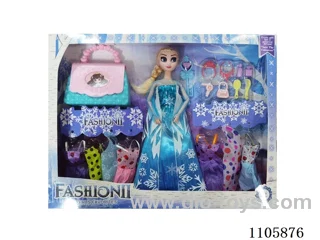 11 "solid frozen12 articulated Frozen Princess with multiple accessories window box
