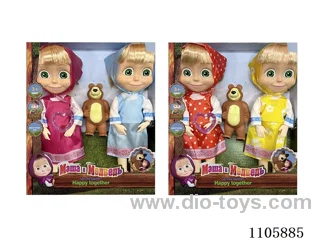 14 "solid 12 knuckle double Martha Masha bear with theme music (2 mixed) Window box