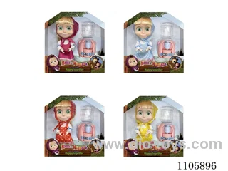 6 "solid 12 joint Masha bear with water dispenser (can hold water) (4 mixed) window box
