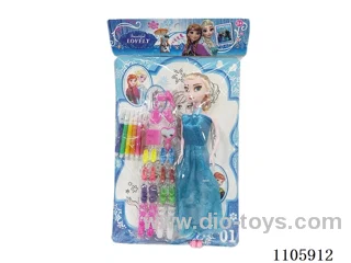 11-inch six-joint Snow Princess Barbie with color pens + PVC shoe clip bag