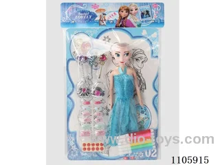 11-inch nine-joint Ice and Snow Barbie with crayons + nail set +3 cane 2 bags (PVC card head nail corns)