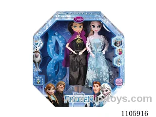 11 "knuckle Ice and Snow Barbie pair + glasses with window box