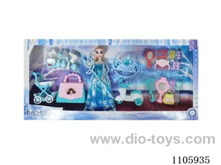 11 "solid frozen12 articulated Frozen Princess with multiple accessories window box