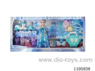 11 "solid frozen12 articulated Frozen Princess with multiple accessories window box