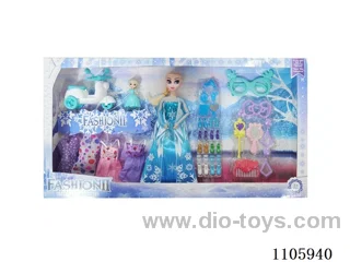 11 "solid frozen12 articulated Frozen Princess with multiple accessories window box