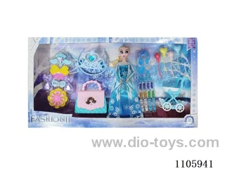 11 "solid frozen12 articulated Frozen Princess with multiple accessories window box