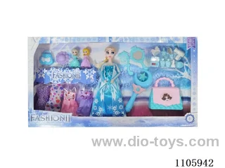 11 "solid frozen12 articulated Frozen Princess with multiple accessories window box