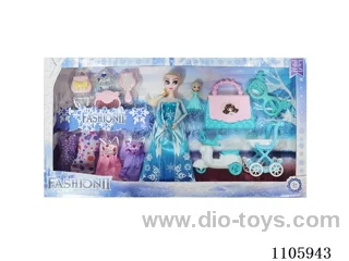 11 "solid frozen12 articulated Frozen Princess with multiple accessories window box