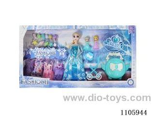11 "solid frozen12 articulated Frozen Princess with multiple accessories window box