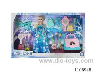 11 "solid frozen12 articulated Frozen Princess with multiple accessories window box