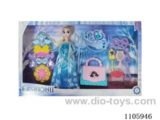 11 "solid frozen12 articulated Frozen Princess with multiple accessories window box