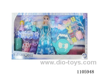 11 "solid frozen12 articulated Frozen Princess with multiple accessories window box