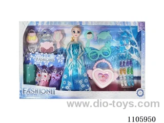 11 "solid frozen12 articulated Frozen Princess with multiple accessories window box