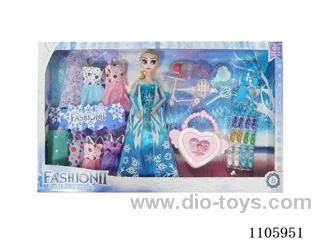 11 "solid frozen12 articulated Frozen Princess with multiple accessories window box