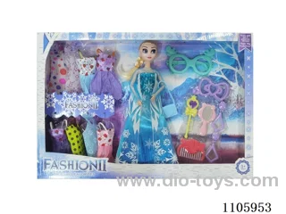 11 "solid frozen12 articulated Frozen Princess with multiple accessories window box