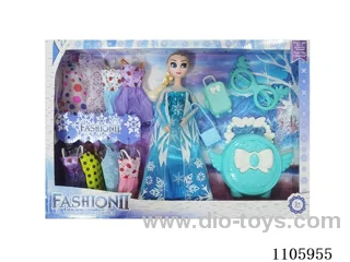 11 "solid frozen12 articulated Frozen Princess with multiple accessories window box