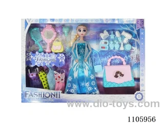 11 "solid frozen12 articulated Frozen Princess with multiple accessories window box