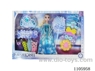 11 "solid frozen12 articulated Frozen Princess with multiple accessories window box