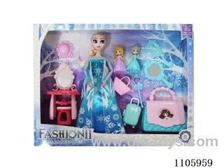 11 "solid frozen12 articulated Frozen Princess with multiple accessories window box