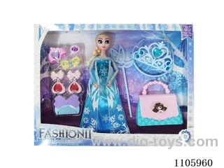 11 "solid frozen12 articulated Frozen Princess with multiple accessories window box