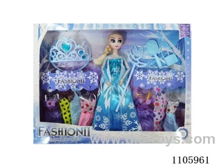 11 "solid frozen12 articulated Frozen Princess with multiple accessories window box